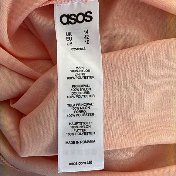 NWT ASOS Maternity Gray Pink Lace Dress Size 10 - Picture 6 of 6